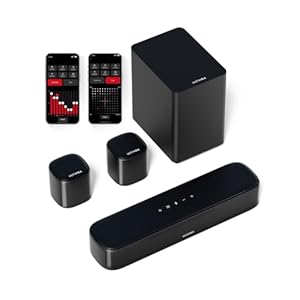 ULTIMEA 5.1ch Sound Bar for Smart TV, Virtual Surround Sound System for TV, App Control, Home Theater Sound System, TV Soundbar with Subwoofer, 2 Surround Speakers, Peak Power 250W, Opt/AUX, Aura A30