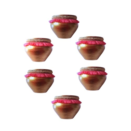 Exquisite 6-Piece Small Matki Set for Puja & Celebrations - Ideal Navratri, Diwali, Wedding, and Housewarming Decor - Image 8