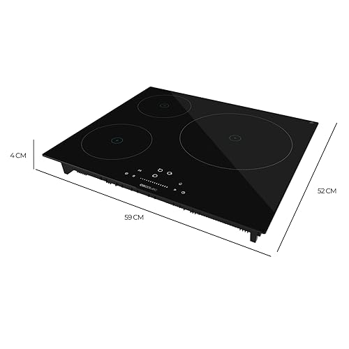 Cecotec Plaque d'induction 3 feux Bolero Squad I 3200 Puissance maximale avec 9 niveaux de puissance Booster Function Invisible Touch Slider Control Verrouillage pour enfants - vue 2