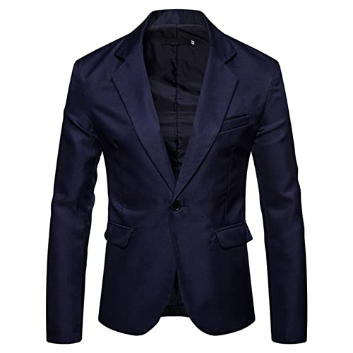 Men's Slim Fit Daily Blazer Lightweight One Button Lapel Slim Fit Business Jacket Solid Wedding Party Sport Coat