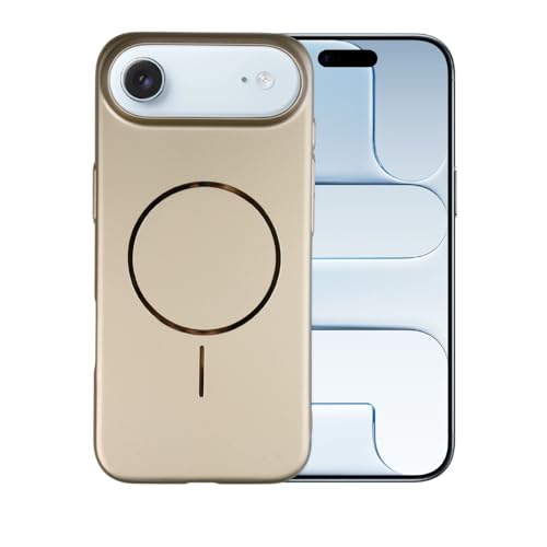 Image of AIBEX Ultra-Thin Mag-Saf Back Cover Case Compatible with iPhone 17 AIR| Slim Fit Scratch-Resistant Matte | Magnetic Wireless Charging | Microfibre Lining | Camera Protection (PC Material) - Gold