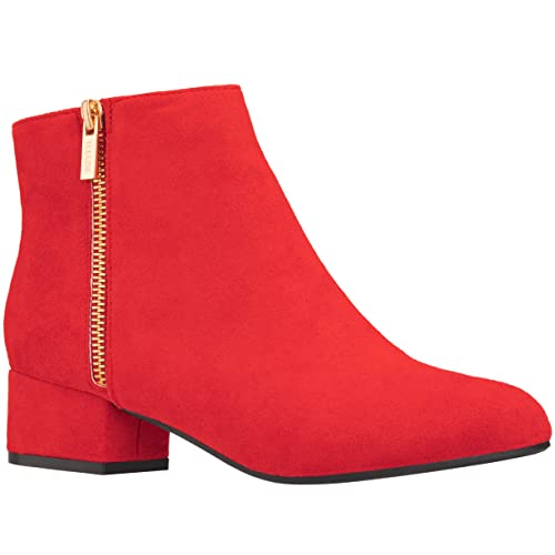 red ankle boots uk