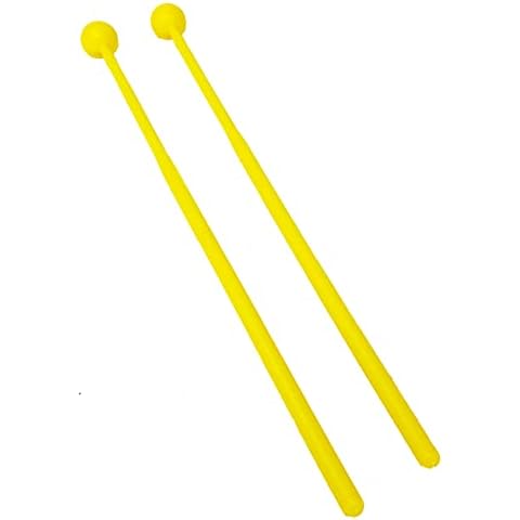 JM FOREST Mazas para Carrillon Xilofono Metalófono, Glockenspiel FOREST YF55 Yellow Pareja de plástico Cover