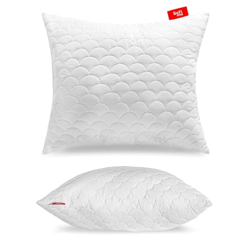 Softimi Gestepptes Premium Kissen 70x90 cm Antiallergisch - Anti-Milbe - Geruchlos sofort verwendbar - Mit Härteeinstellung (70x90 cm)