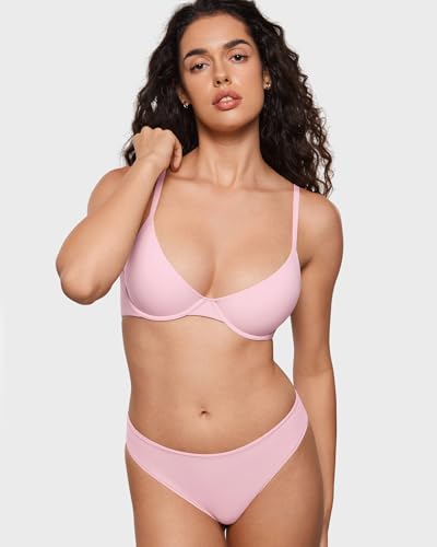 Image of INLYRIC Women's Inbarely Plus Balconette Bra - Lightly Padded Underwire Sexy Tshirt Demi Bras Supportive