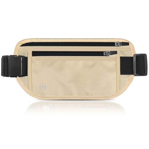 【Green&Cozy】ウエストポーチ セキュリティポーチ 旅行 便利グッズ ウエストバッグ 隠しポーチ 多機能 超軽量 海外旅行 バッグ 防犯 RFID スキミング防止 防水 スリ対策 スリ防止 貴重品いれ 防犯グッズ メンズ レディース フリーサイズ