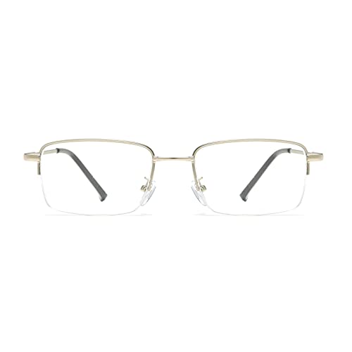 Image of LJCZKA Half Rimless Blue Light Blocking Glasses Women Men Fresh Rectangle Computer Business Glasses
