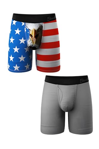 Shinesty Hammock Support Long Leg Boxer Briefs for Men | Underwear | 2 Pack