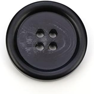 10 PCS 4 Holes Round Pattern Resin Buttons Flatback Sewing Button Favorite Findings Basic Buttons for Clothing Arts Crafts Projects DIY Decorations Sewing Accessories (10#Black, 23 mm)