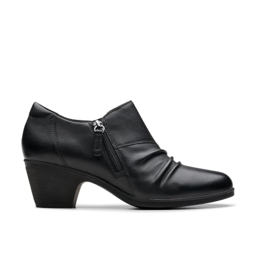 Clarks Damen Emily2 Braley Stiefelette, Schwarz Leder, 37.5 EU Weit – Ansicht 2