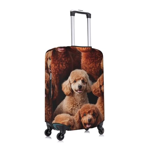 Red Poodles Dogs Print Protective Suitcase Cover Washable Travel Luggage Protector with Concealed Zipper3