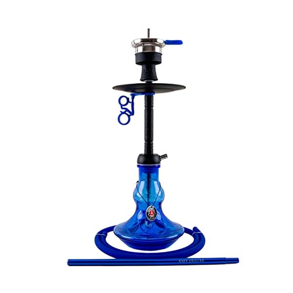 Amy Deluxe Shisha 122.02 Alu Flirt S - 60 cm, BK-BU, Wasserpfeife, Hookah, komplette Steck-Pfeife mit Schlauch & Kamin…
