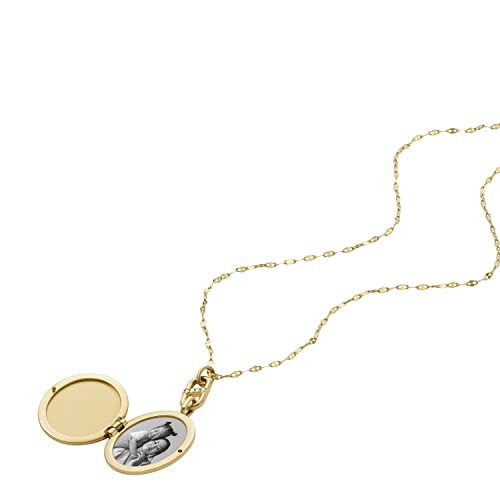 Fossil Women's Plated Stainless Steel Engravable Personalized Gift Pendant Chain Necklace for Women2