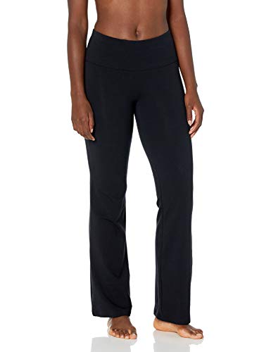 Spalding Women's Activewear Cotton Spandex Yoga Pant with Pocket, Black, M