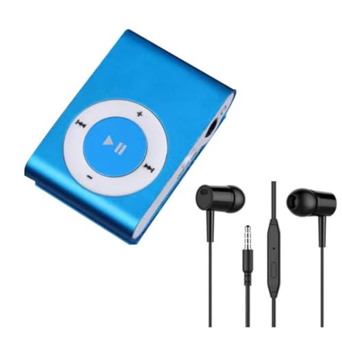 Image of BIGASUO Portable Mini Metal Clip MP3 Player Sport Music Player with SD /TF Card Slot (Random Color Memory Card Not Included, Light Blue