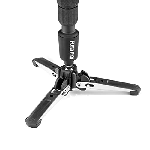 Manfrotto Element MII Video Aluminium Fluid Monopod, Slim and Lightweight, Loads up to 16kg, Foldable Fluid Base, 4 Sections, Twist Locks, for mirrorless and DSLR Cameras