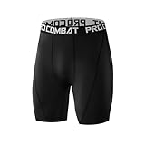 Towintec Mens Compression Shorts Running Spandex Tights Bike Sports Base Layer Short Workout Athletic Performance Underwear for Biker Basketball Volleyball Training(Black,L)
