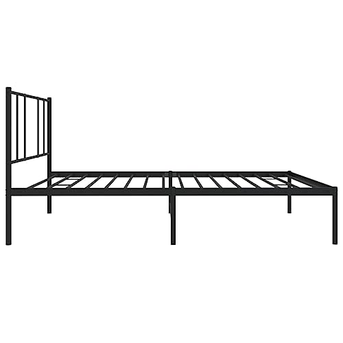 Mobili Bettgestell mit Kopfteil aus Metall, Schwarz, 75 x 190 cm, Bettrahmen, Rahmen, Rahmen, modernes Bett, Struktur für Wohnzimmer, Schlafzimmer – Bild 8