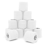 OK TAPE 12 Rolls Self Adhesive Bandage Wrap, Elastic Athletic Tape, Self Stick Bandage Tape, Vet Wrap, Medical Wrap for Wrist, Feet, 2' x 5 Yards - White