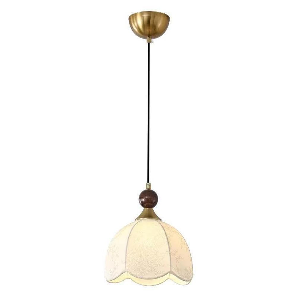 KXEcoLife Vintage Pendant Light Fixture Metal Modern Bedroom Hanging Lamp Mid Century Wood Farmhouse Lighting Nordic Fabric Kitchen Island Chandelier For Living Room Bedside Bar Counter