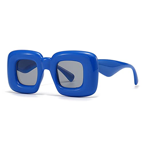 Stylish Fun Inflated Sunglasses Trendy Thick Frame Cute Candy Colored Square Shades AZ96213