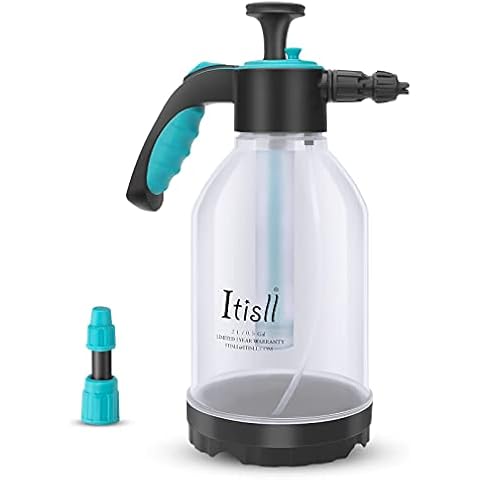 Itisll Manual Garden Sprayer Foam Nozzle Hand Lawn Pressure Pump Sprayer Safety Valve with Extended Spray Wand, Durable Polyethylene Rod 0.5 Gal Cover