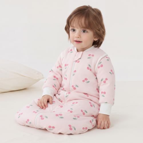 Image of Duomiaomiao 3.5 TOG Baby Sleep Sack 100% Cotton Winter Long Sleeve Baby Wearable Blanket, Super Warm Quilted Comfy Toddler Sleeping Sack