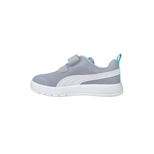 PUMA Courtflex V3 V PS, Unisex-Kinder Sneaker, 25 Frühlings- und Sommerfarben Cool Mid Grey White Aquatic 06, 12 US – Ansicht 1