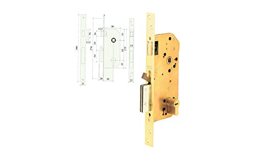 Tesa R200B566L Serratura di Sicurezza Skunto, con Cilindro, Acciaio Inox, Cil. T60 30X30mm/ Entr.50mm