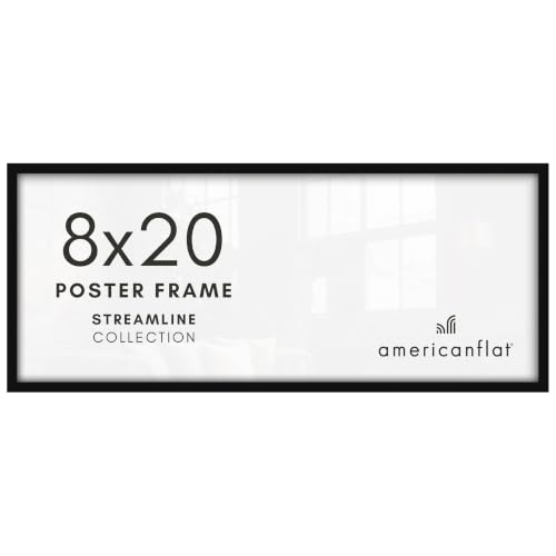 Image of Americanflat Picture Frame - Slim Molding - Black, 8x20 (Pack of 12)