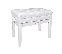 Solid wood construction Cushioned seat top Polished white finish
