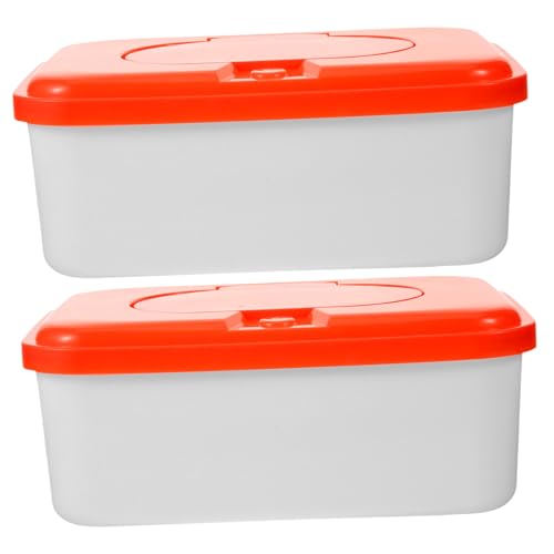 SOLUSTRE Plastic Wipes Dispenser Box 2pcs Travel Tissue Holder Container Easy Access Refillable Ideal for Kitchen Bathroom Color