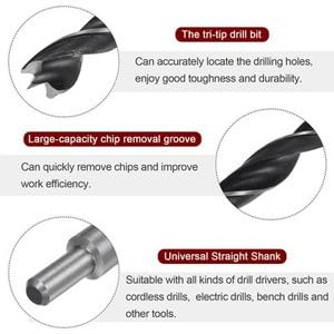 #US 2pcs Brad Point Drill Bits 16mm Dia #45 Steel Round Shank Wood Drilling