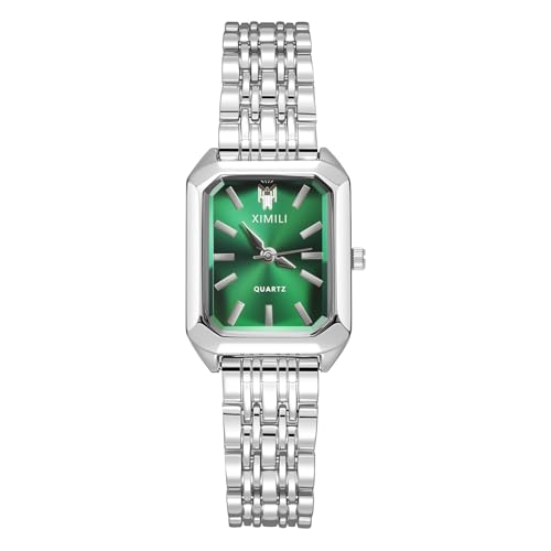 OFFCUP Montre pour Femme, Montres Carrées de 32 mm, Montre Analogique Quartz avec Bracelet en Acier Inoxydable, Mouvement à Quartz Montre-Bracelet Élégant...