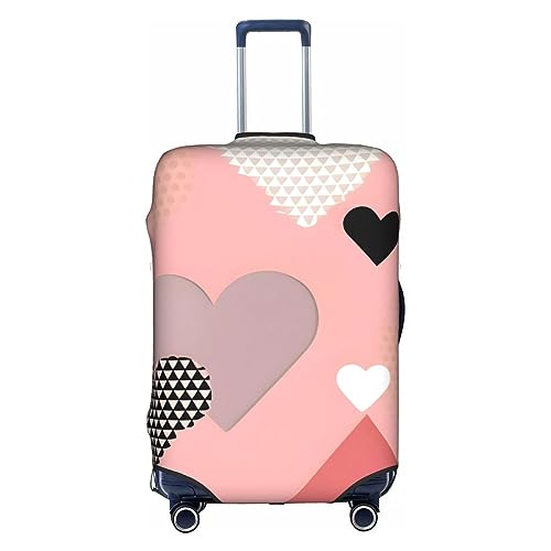 Abstract Love Chart Luggage Cover, Suitcase Protector, Trolley Case Cover For Small Luggage, Suitcase Protector., White