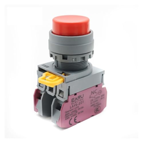 Bouton-poussoir LAY6 22mm contre les faux contacts électriques avec liaison argent 1NO rouge