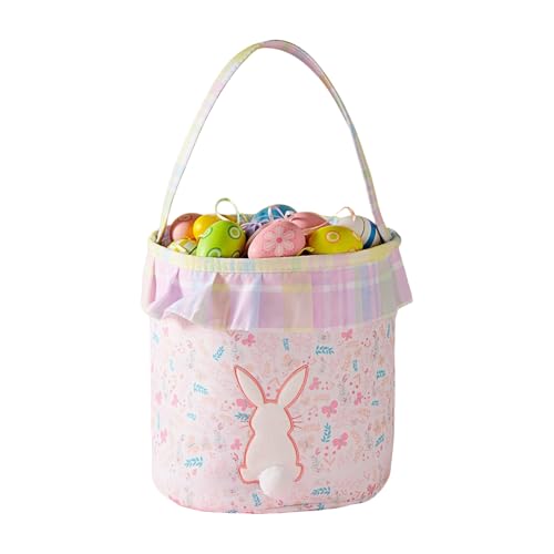 Cestas de Pascua - Cubo de almacenamiento de conejito lindo, canasta de huevos de conejo, decoración navideña de tela | Linda cesta de regalo de cola de conejito para juguetes de caramelo Bocadillos