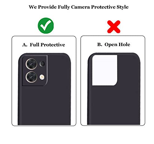Image of A rtistque Liquid TPU Silicone Matte Shockproof Flexible with Camera Protection Soft Back Cover Case for Oppo Reno 8 Pro 5G - Black