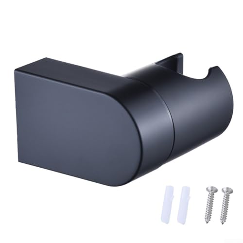 Jayruit Soporte para Cabezal de Ducha Ajustable, Soporte de Pared Negro Mate ABS con 360° Rotación, Ángulo Inclinación Regulable, Fácil Instalación sin Herramientas, para Bidet
