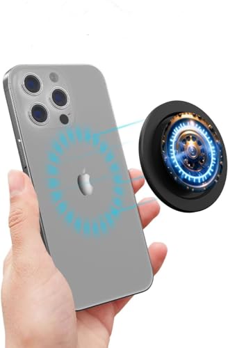 enttgo Adjustable Magnetic Phone Grip Compatible with MagSafe, Adapter Ring for Magnetic Included, Phone Holder, Wireless Charging Compatible - Fate Gear