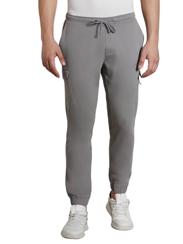 Image of Dennis Lingo Mens Cotton Lycra Solid Mid Rise Regular Fit Stretchable Cargo Joggers