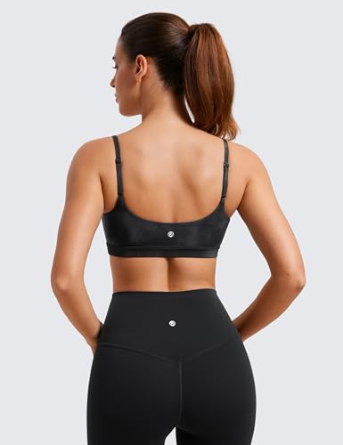 Image of CRZ YOGA Butterluxe Scoop Neck Sports Bras | Light Support, Removable Pads, Yoga, Extremely Soft, U Back, Adjustable Spaghetti Straps, for Women