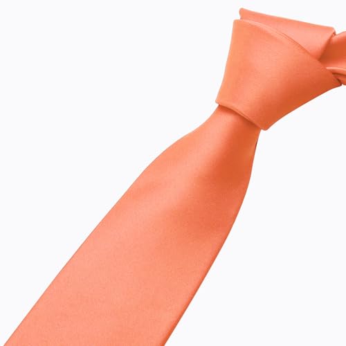 Image of KOOELLE Men's Ties Solid Pure Color Plain Neckties Formal Black Ties For Men
