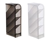 WOIWO 2 PCS Simple Cartoon Four-Grid Oblique Pencil Holder Makeup Brush Lipstick Storage Box