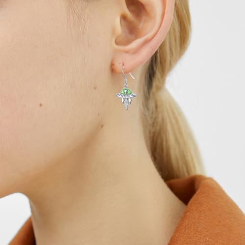 Alien Earrings 925 Sterling Silver Alien UFO Earrings for Women Funny Alien Jewelry for Women2