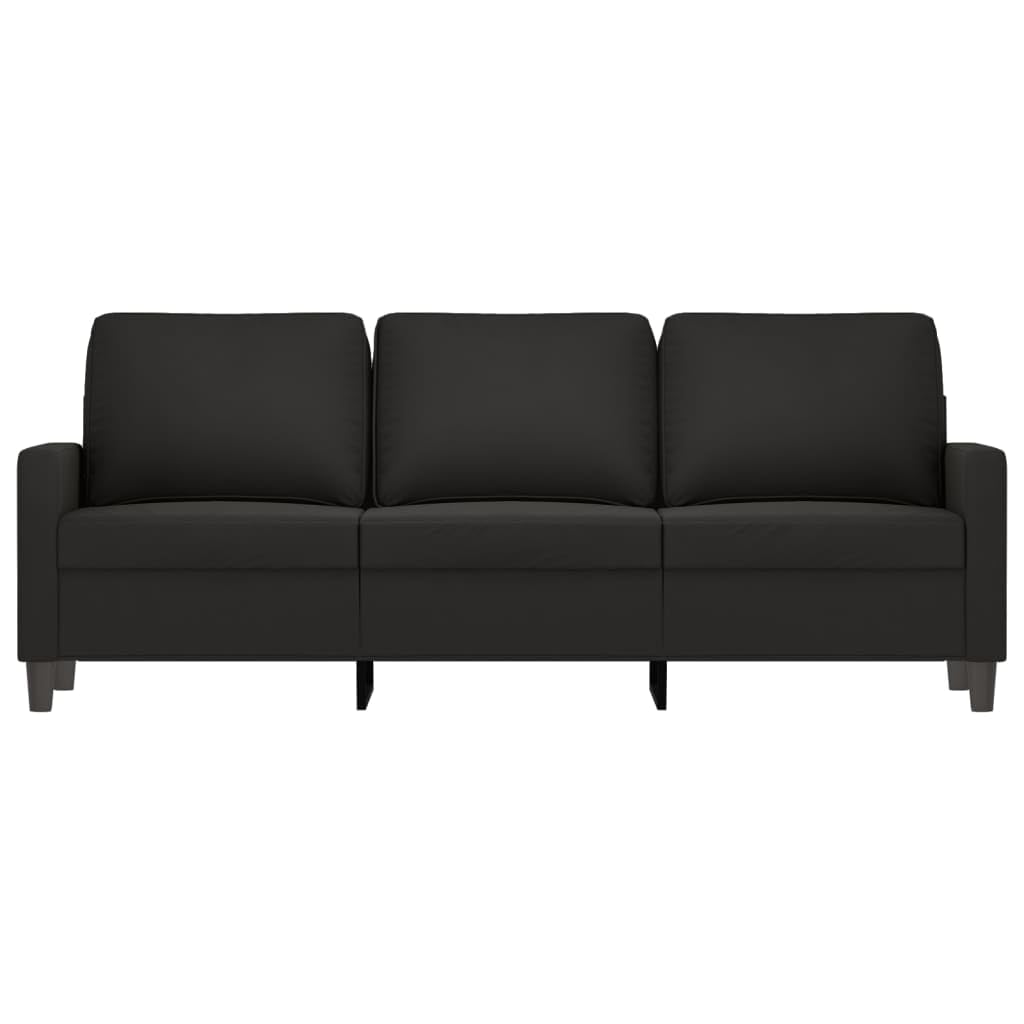 Sofá de 3 plazas Terciopelo Negro 180 cm
