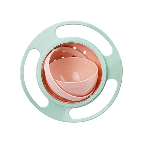 Magic Gyro Bowl 360 Degree Rotate Spill-Proof Bowls with Lid Plastic Creative Dishes Practice Feeding Bowls