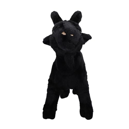 Omquot Adorable Muñeco de Peluche de Cabra de Dibujos Animados, Diseño Realista para Niños, Uso Versátil, Material de Felpa de Primera Calidad (Negro)
