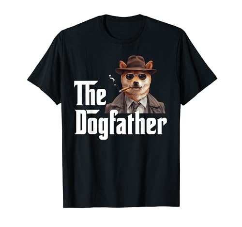 Funny Shiba Inu Dog Dad Design - The Dogfather Maglietta