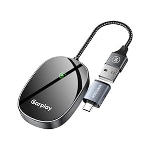 ESSAGER CarPlay Draadloze adapter voor i-Phone, 5G wifi, converteer bekabelde CarPlay naar draadloze Carplay dongle, plug-and-play, voor ingebouwd CarPlay-voertuig, i-Phone 6+, iOS 10+
